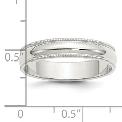 Sterling Silver 5mm Half Round Milgrain Size 13.5 Band
