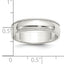 Sterling Silver Rhodium-plated 6mm Half Round Milgrain Size 8 Band