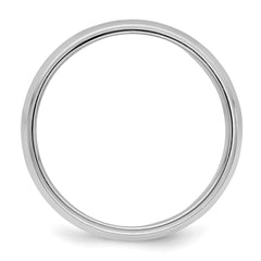 Sterling Silver Rhodium-plated 6mm Half Round Milgrain Size 13.5 Band