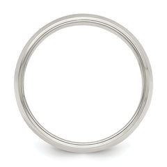 Sterling Silver 7mm Half Round Milgrain Size 13.5 Band