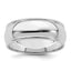 Sterling Silver Rhodium-Plated Milgrain Half-Round Wedding Band 7mm