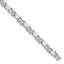 Sterling Silver Rhodium-plated 8.5 inch Created Opal XO Bracelet