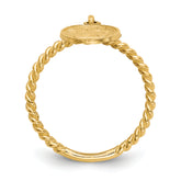 14k Polished Angel Dangle Charm Child's Ring