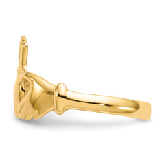 14k Polished Claddagh Ring