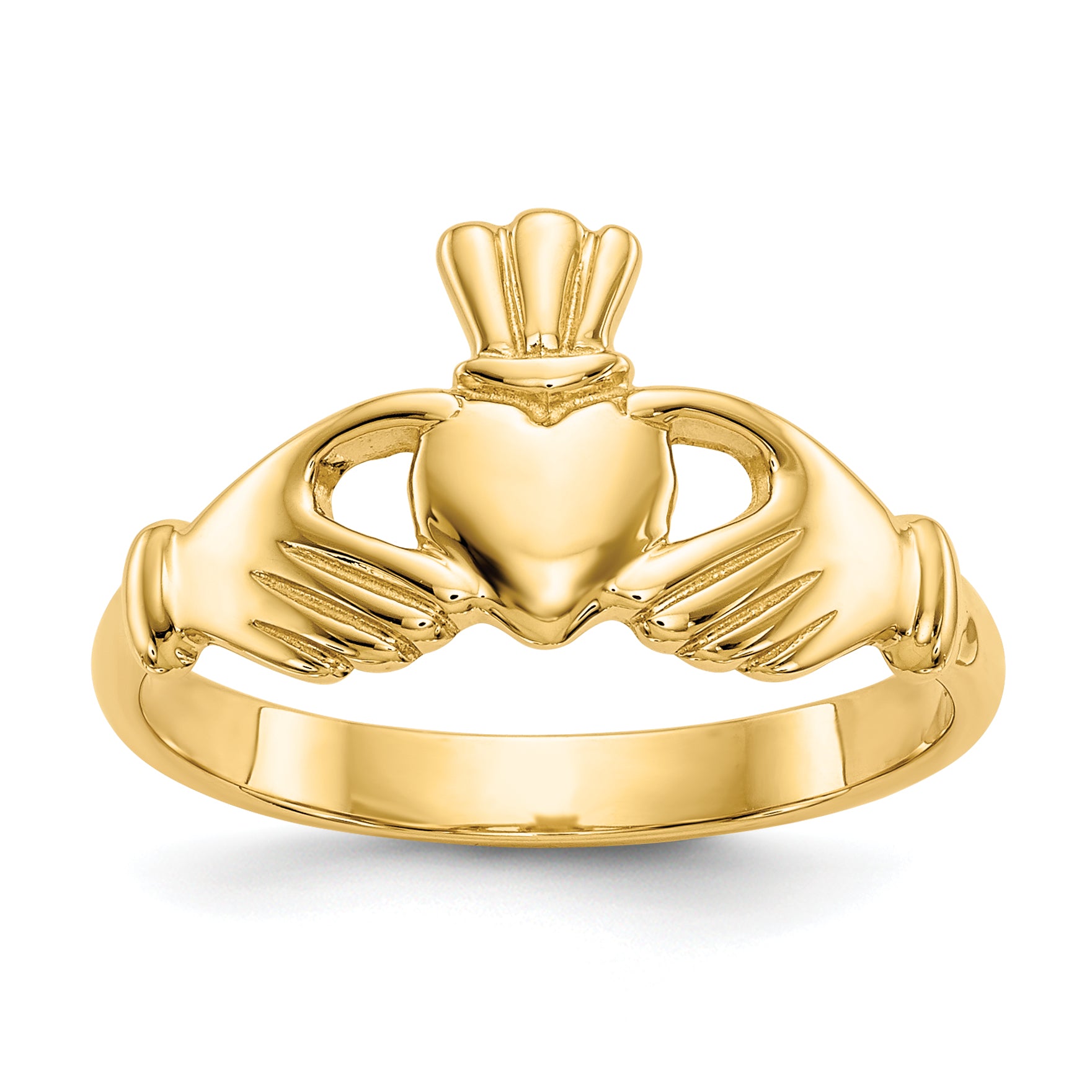 14k Polished Claddagh Ring