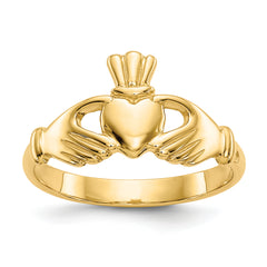 14k Polished Claddagh Ring