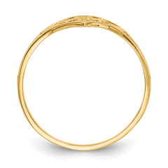 14k Cross in Heart Ring