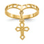 Cross Dangle Charm Ring in 14K Yellow Gold, Size 6 - Sophia Jewelers