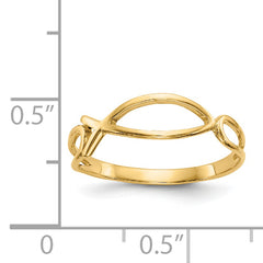 14k Polished Ichthus Fish Ring