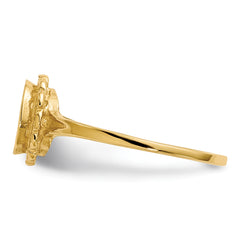 14k 6.5x7.5mm Open Back Signet Ring