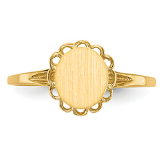 14k 6.5x7.5mm Open Back Signet Ring