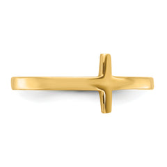 10k YG Sideways Cross Ring