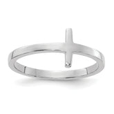 10k White Gold Sideways Cross Ring