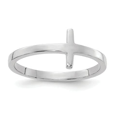 10k White Gold Sideways Cross Ring
