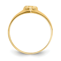 14k Childs Polished Open Cross Ring