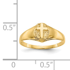 14k Childs Polished Open Cross Ring