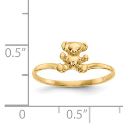 14k Childs Polished Teddy Bear Ring