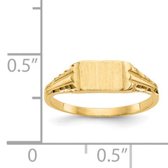 14k Childs Diamond-Cut Signet Ring