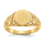 Back Round Filigree Signet Ring in 14K Yellow Gold, Size 4 - Sophia Jewelers