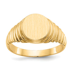 14k 10.5x9.5mm Open Back Mens Signet Ring