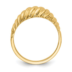 14k Polished Scalloped Dome Ring