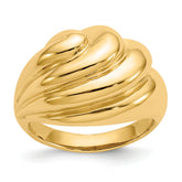 14k Polished Swirl Dome Ring