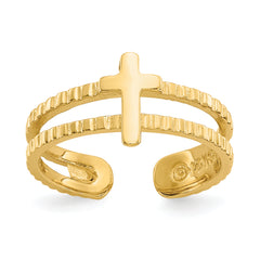 14k Cross Toe Ring