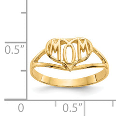 14k Polished Mom Heart Ring