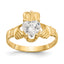 April Cubic Zirconia Birthstone Claddagh Ring in 14K Yellow Gold, Size 5 - Sophia Jewelers