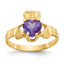 14k June CZ Birthstone Claddagh Ring