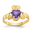 June Cubic Zirconia Birthstone Claddagh Ring in 14K Yellow Gold, Size 5 - Sophia Jewelers