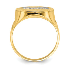 14K w/Rhodium The Last Supper Men's Ring