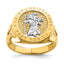 14K w/Rhodium Saint Christopher Ring