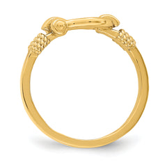 14K Shackle w/ Rope Edge Ring (Size 7)