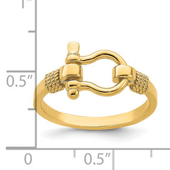 14K Shackle w/ Rope Edge Ring (Size 7)