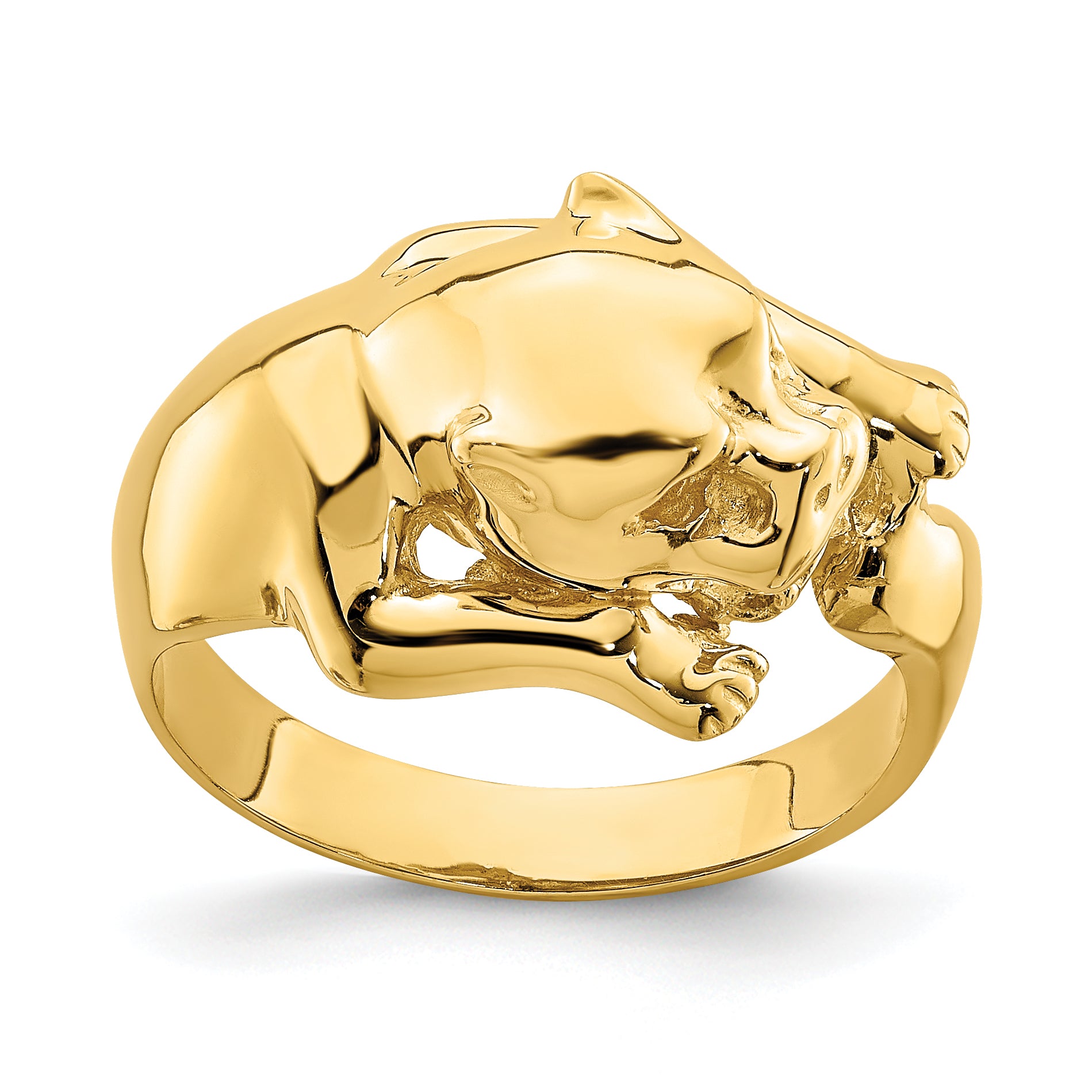 14k Polished Jungle Cat Ring