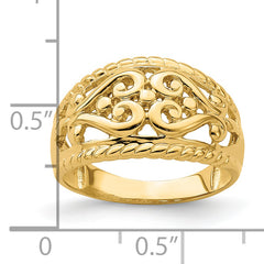14k Polished Cut-Out Heart Design Band