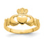 14k Polished Claddagh Ring (size 7)
