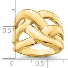 14k Polished Bold Basket Weave Dome Ring