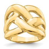 14k Polished Bold Basket Weave Dome Ring