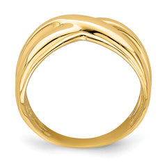 14K Polished w/ Cut Out Sides X Dome Ring