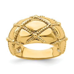 14k Quilted Rope Solid Dame Ring