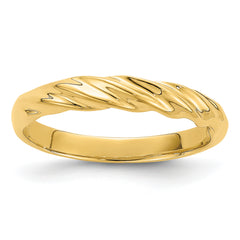 14k Polished Thin Ribbed Dome Ring
