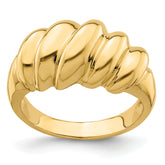 14k Polished Slanted Shrimp Dome Ring