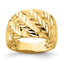 Arrow Slash Domed Ring in 14K Yellow Gold, Diamond-Cut, Size 7 - Sophia Jewelers