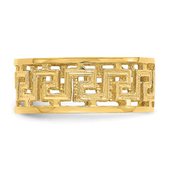 14K Polished Cut Out Greek Key Design Band
