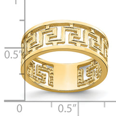 14K Polished Cut Out Greek Key Design Band