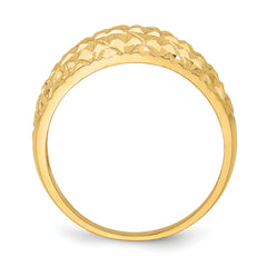 14K D/C Quilted Pattern Dome Ring