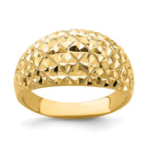 14K D/C Quilted Pattern Dome Ring