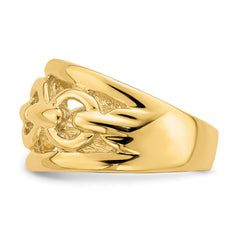 14K Polished Chain Design Inside Ring